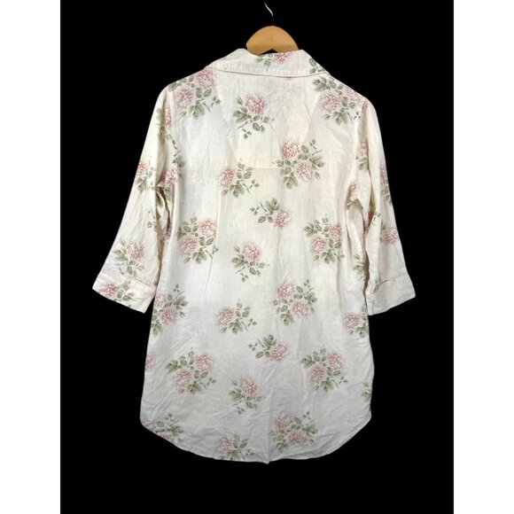 Lauren Ralph Lauren womens floral cottage core pajama top cream sz S - Picture 2 of 5